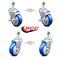 Service Caster 4 Inch Blue Polyurethane Wheel Swivel 12mm Threaded Stem Caster Brake, 2PK SCC-TS20S414-PPUB-BLUE-TLB-M1215-2S2 - alternate 2